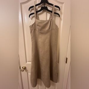 Banana Republic Tan Midi suede dress